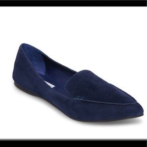 Steve Madden Feather Navy Suede Flats